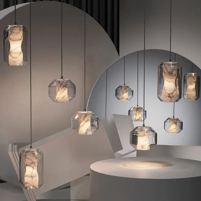 Suspension moderne avec marbre design - vue 6 sur 27