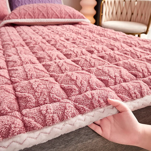 surmatelas doux hiver en velours agneau pour étudiants - vue 8 sur 12