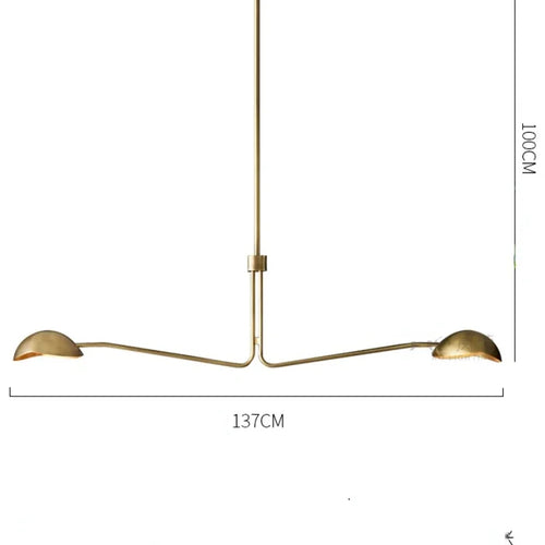 lustre rétro en cuivre lampe créative à bras long design industriel - vue 15 sur 16
