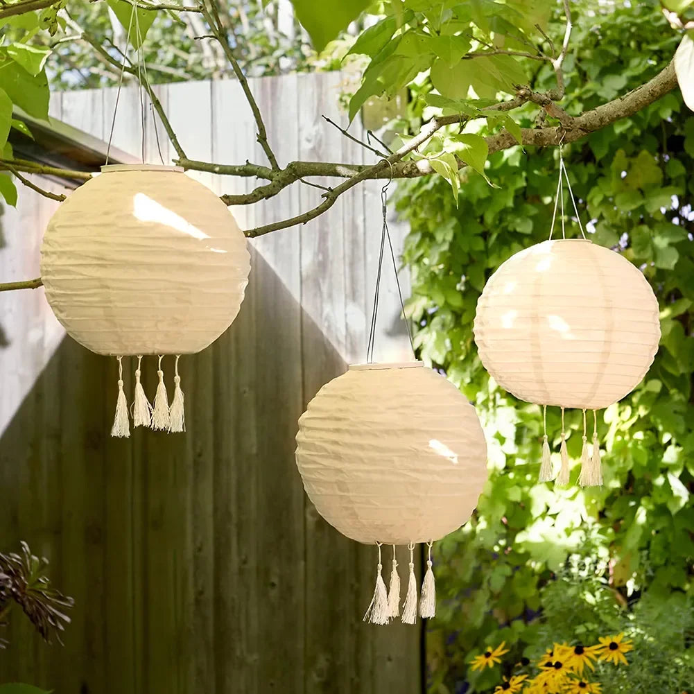 Suspension 25cm LED Lanterne Solaire Lampe Étanche Extérieure Suspendue Lumière Blanche Décor De Fête Décoration De Jardin Environnement Chaud Meilleur Cadeau - vue 3 sur 8