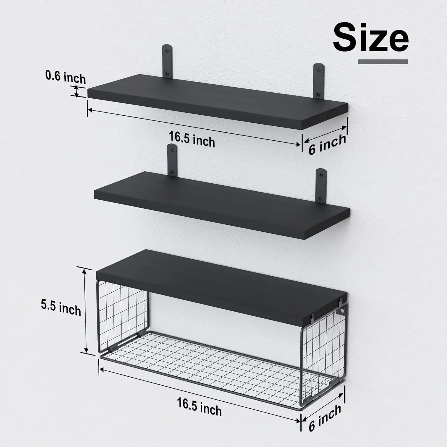 wooden floating shelves for storage and home decor