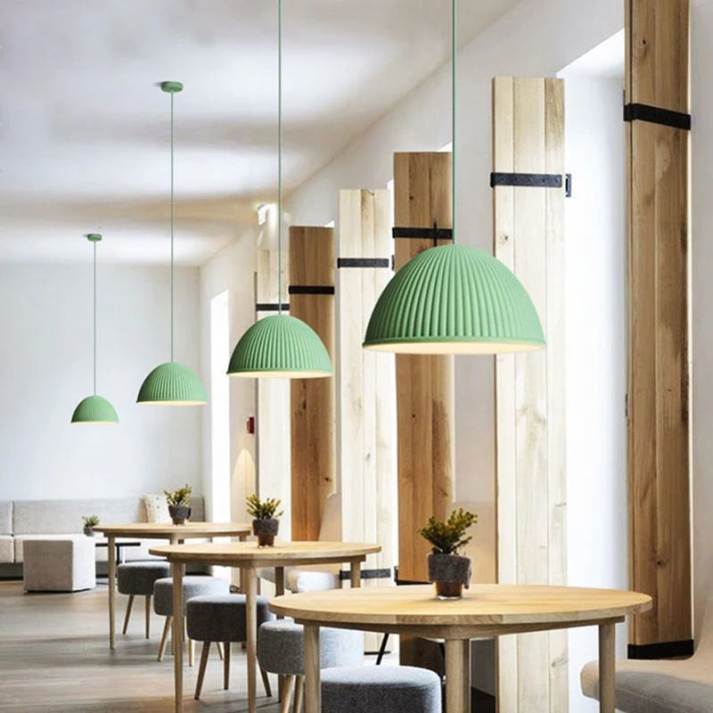 lampes suspendues led en résine macaron style nordique pour décoration intérieure - vue 7 sur 12