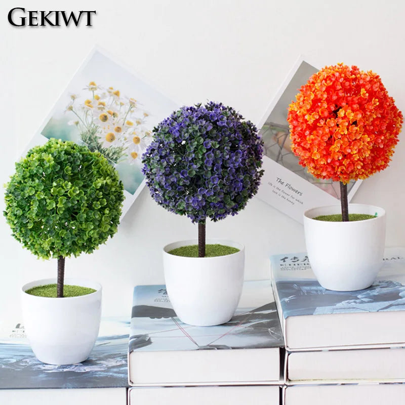 arbre artificiel bonsaï avec fleurs pour décoration intérieure - vue 5 sur 11