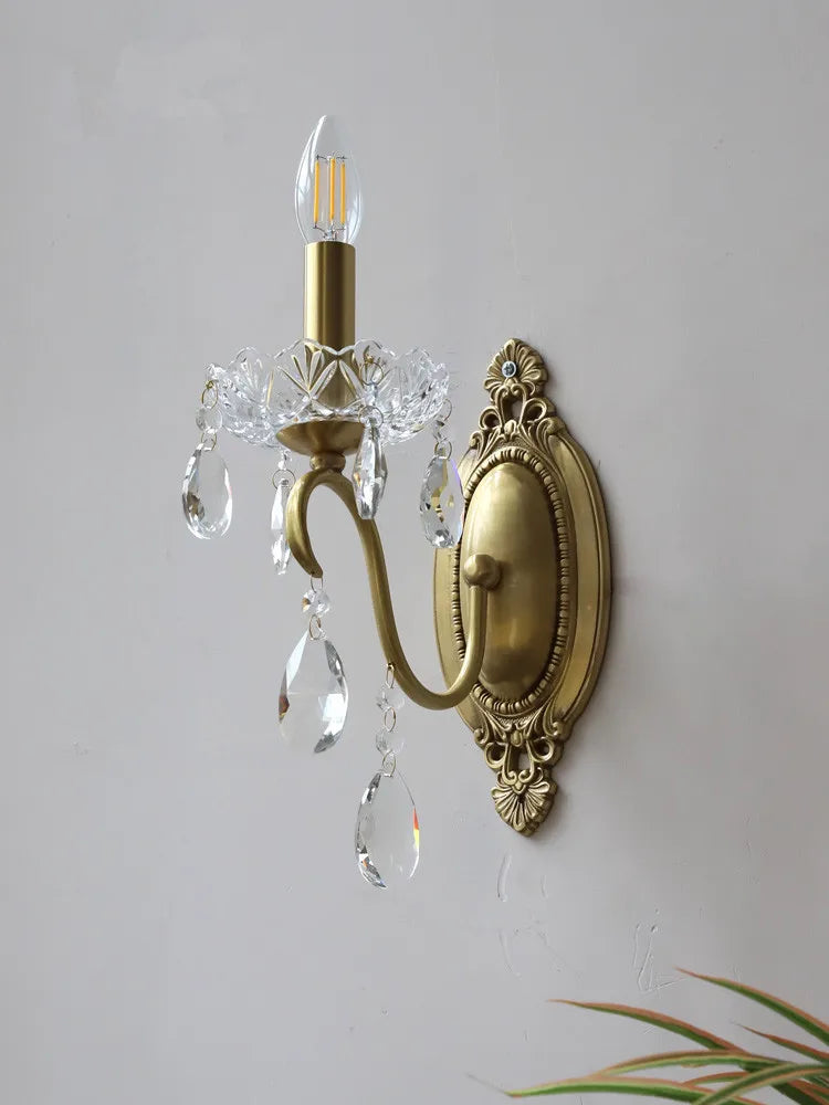 lampe en cristal rétro en cuivre pour décoration intérieure - vue 3 sur 7