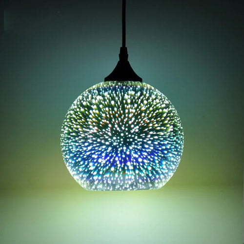 Coloured glass pendant light for modern and festive decoration - vue 4 sur 23