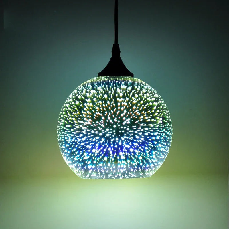 Coloured glass pendant light for modern and festive decoration - vue 3 sur 23