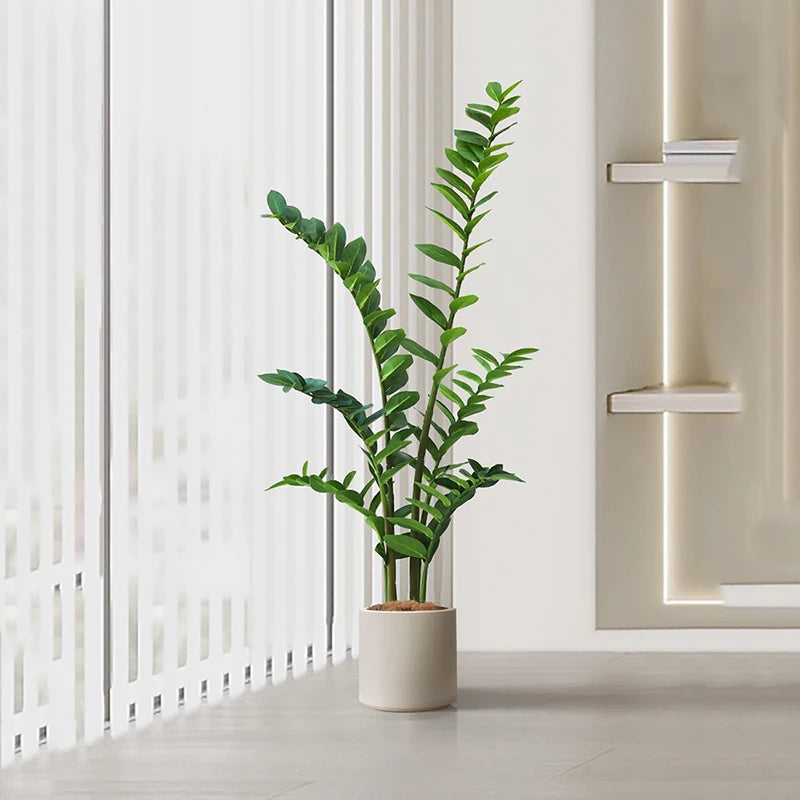Artificial tropical money tree realistic decorative plastic plant - vue 4 sur 13
