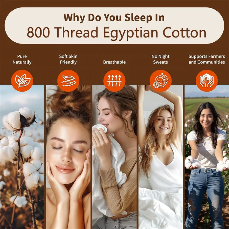 housse de couette en coton égyptien 800 fils toutes saisons