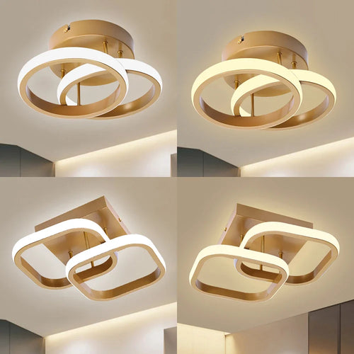 Plafonnier en métal lustre moderne haute luminosité porche lampe d'entrée lampe de plafond à économie d'énergie pour salon chambre - vue 3 sur 24
