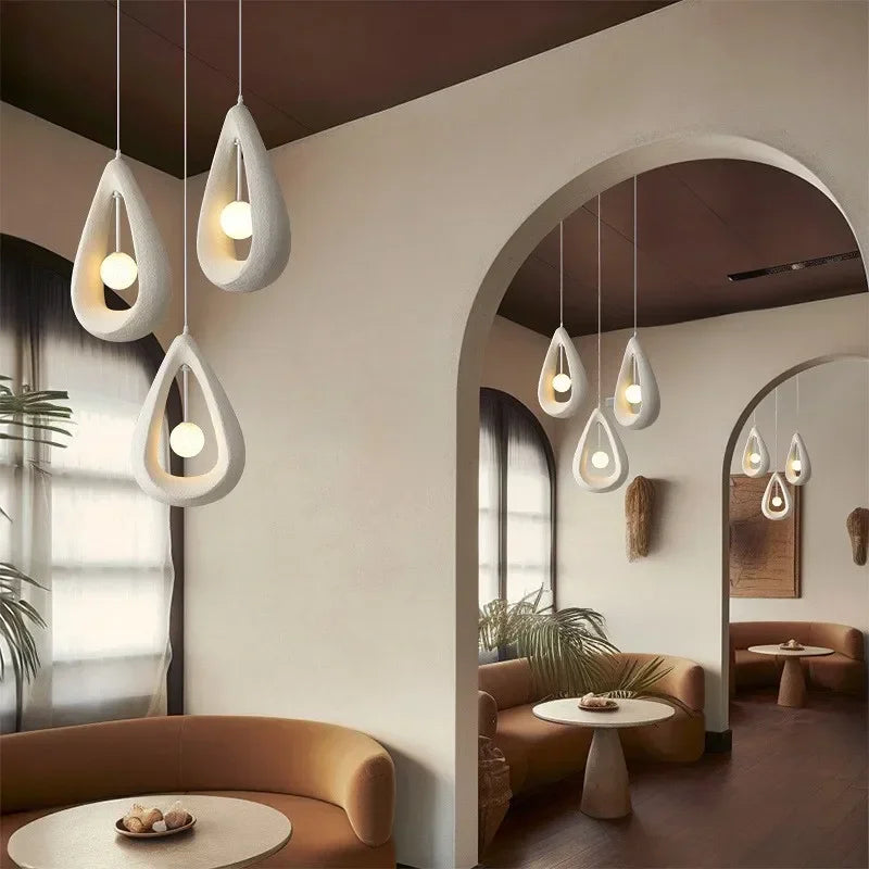Nordique salle à manger suspension Led lumières Wabi Sabi Led suspension lampe chambre minimalisme suspension lampe décor à la maison éclairage intérieur lampe - vue 7 sur 30