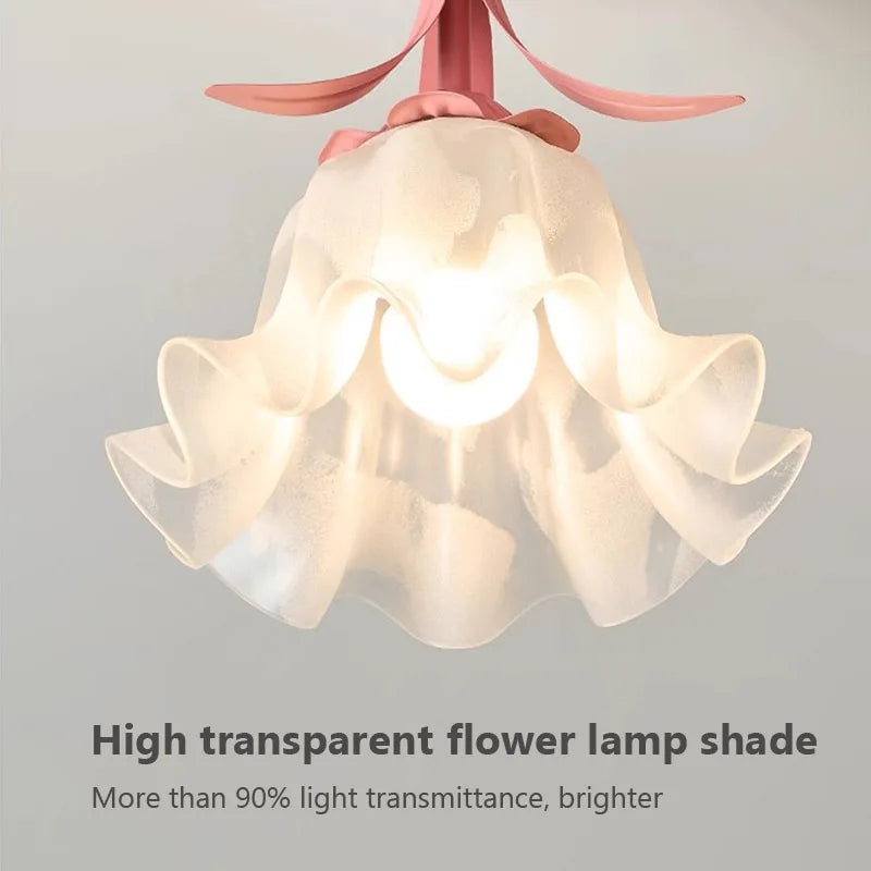 plafonnier style français simple avec lumière modelante de fleurs - vue 6 sur 10