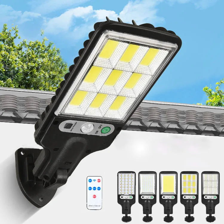 lampadaire solaire extérieur avec télécommande et détection humaine - vue 3 sur 19