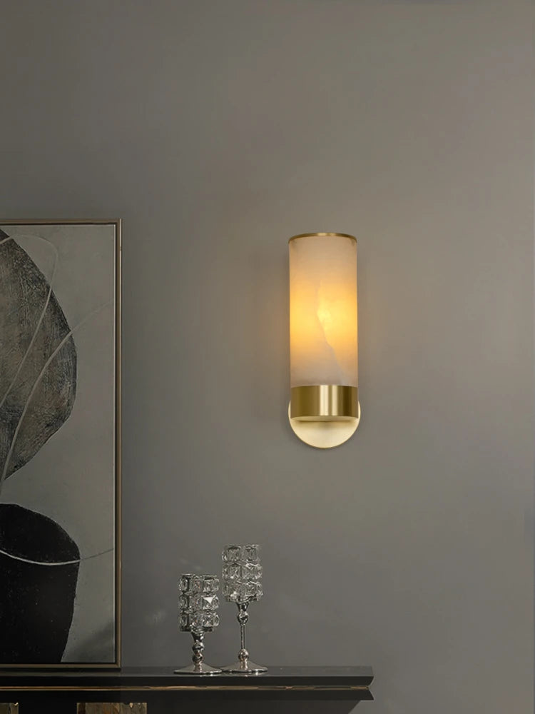 applique murale led minimaliste moderne en marbre naturel - vue 4 sur 10