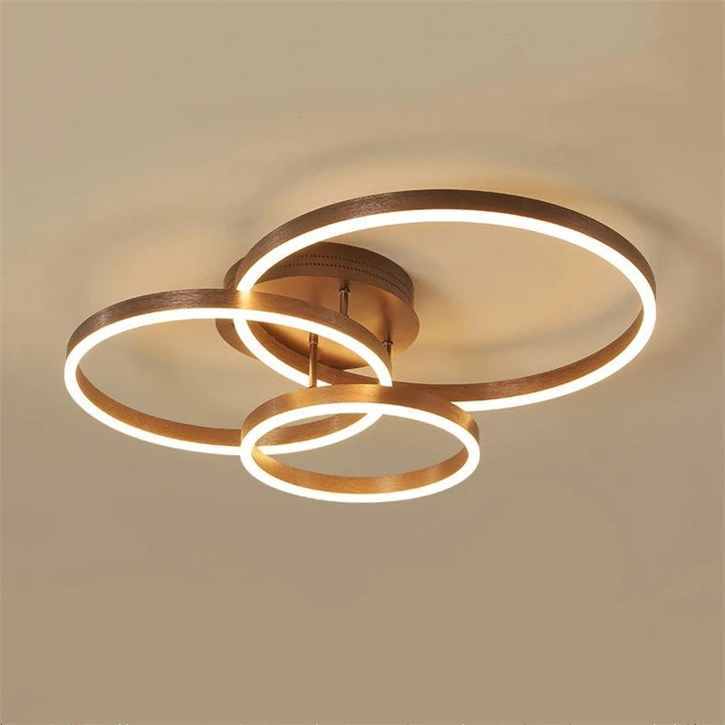 plafonnier led rond doré avec abat-jour acrylique créatif