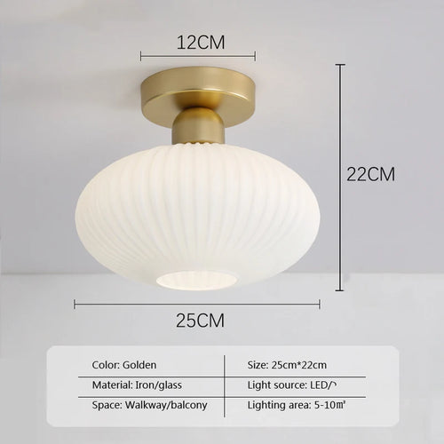 plafonnier nordique en verre simple luxe américain - vue 12 sur 14