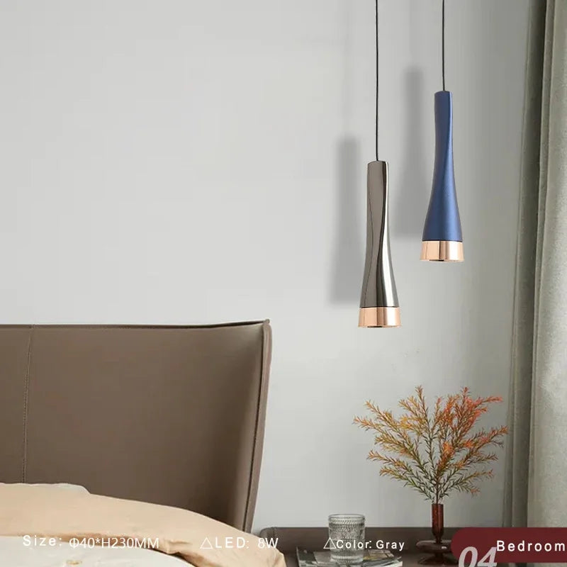 Lamp Modern Bedside Lights Elegant Aluminum Light Fixtures Adjustable Mini Metal Ceiling Lights For Kitchen Island Dining Room - vue 2 sur 10