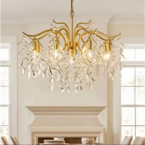 lustre moderne en cristal design floral pour décoration intérieure - vue 3 sur 9