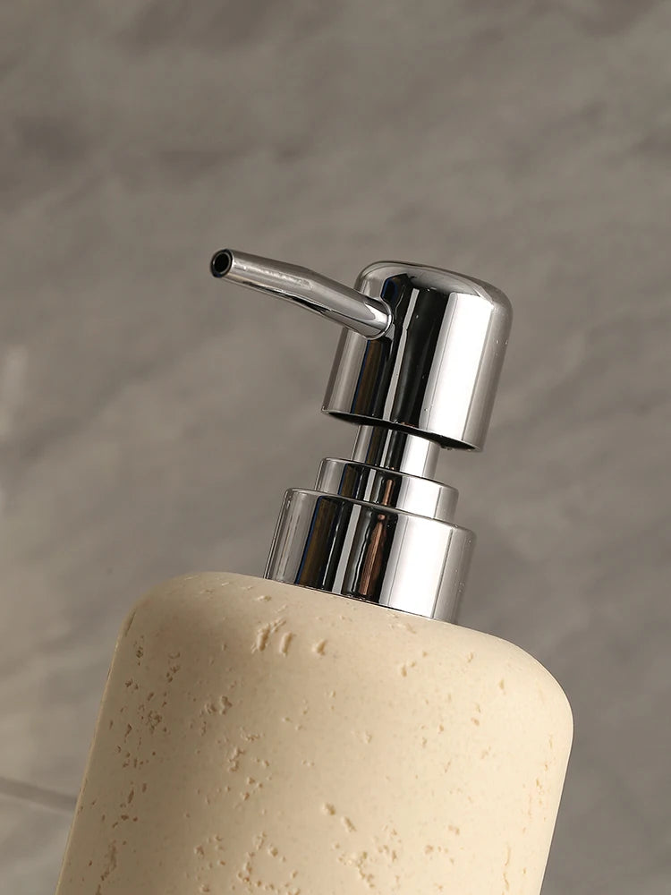 Retro Natural Stone Press on Shower Gel Dispensing Bottle, Home Storage Bottles, Bathroom Appliances, Wash Basin, Tabletop Ornam - vue 4 sur 12