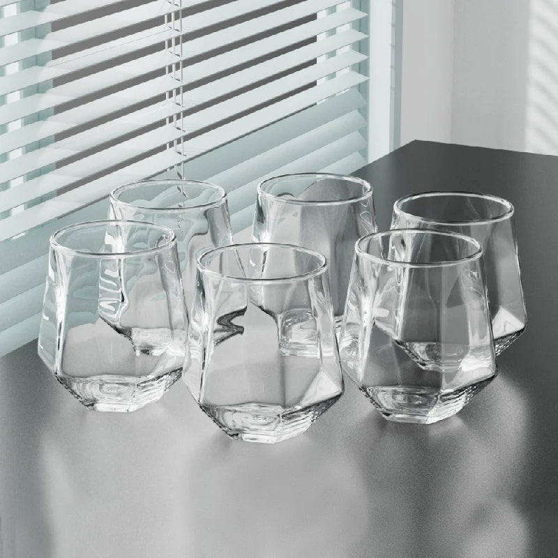 Ensemble 6 verres whisky 320 ml style facette - vue 3 sur 7