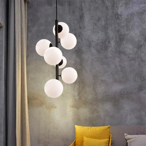 Minimalist Nordic decorative iron and glass ceiling light - vue 3 sur 7