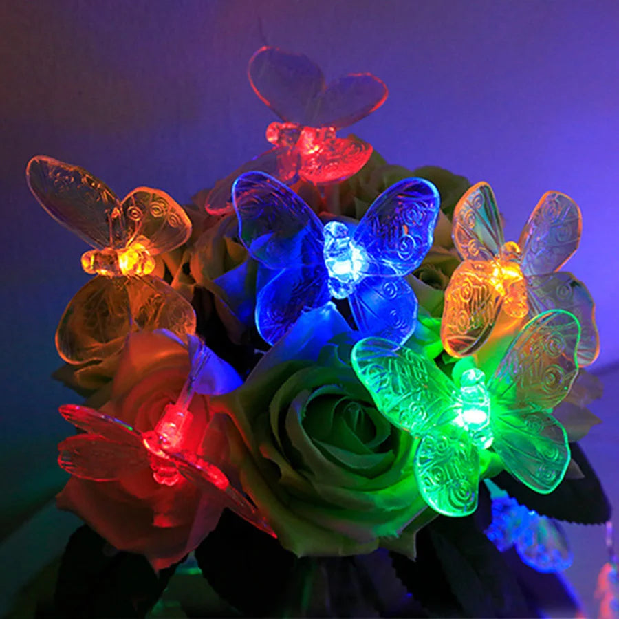 guirlande lumineuse papillon à led pour décoration festive - vue 6 sur 8
