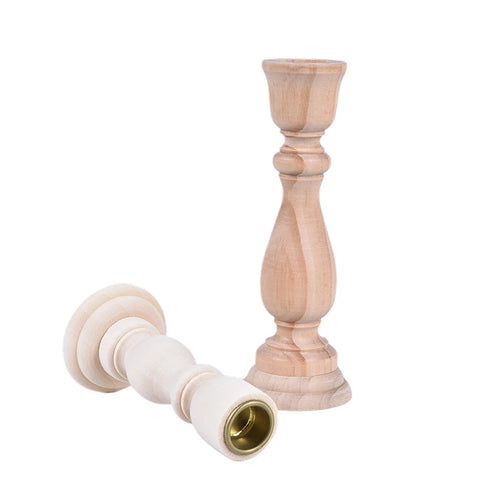 Candlesticks Holderng Decorations, Retro Wood Classic Weddi candle holders Holders home decor - vue 5 sur 11