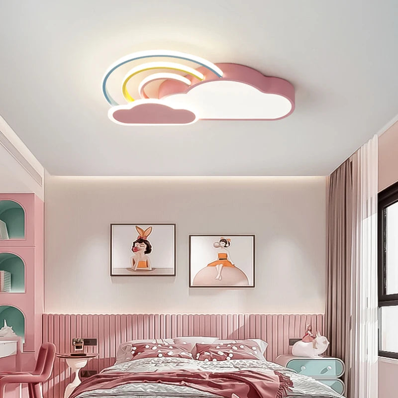 plafonnier nuage arc en ciel pour chambre d enfant décorative et chaleureuse - vue 3 sur 10