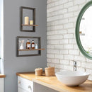 Set of 2 wooden floating wall shelves for storage and decoration