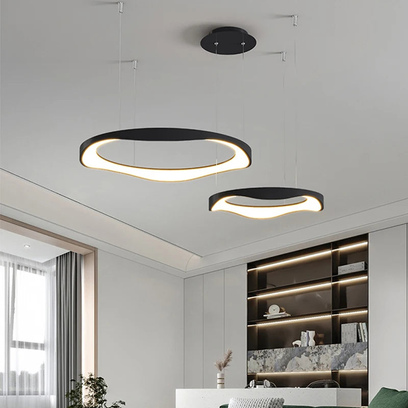 Lustre design ronds nordiques modernes à LED - vue 6 sur 16
