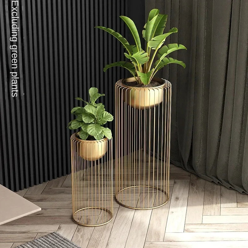 Gold Iron Flower Rack Indoor Vertical Plant Stand, Living Room Balcony, Elegant Flowerpot Holder, Modern Home Decor - vue 10 sur 10