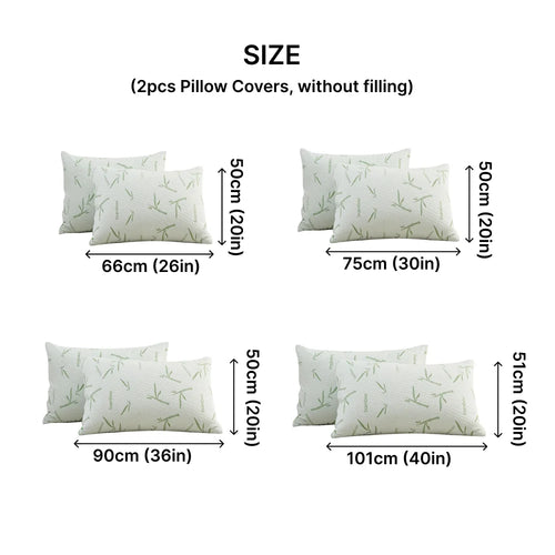 2pcs Waterproof Bamboo Pillowcases (Without Core), Cooling & Soft & Anti-bacterial Pillow Protectors With Zipper Pillow Cover - vue 3 sur 5