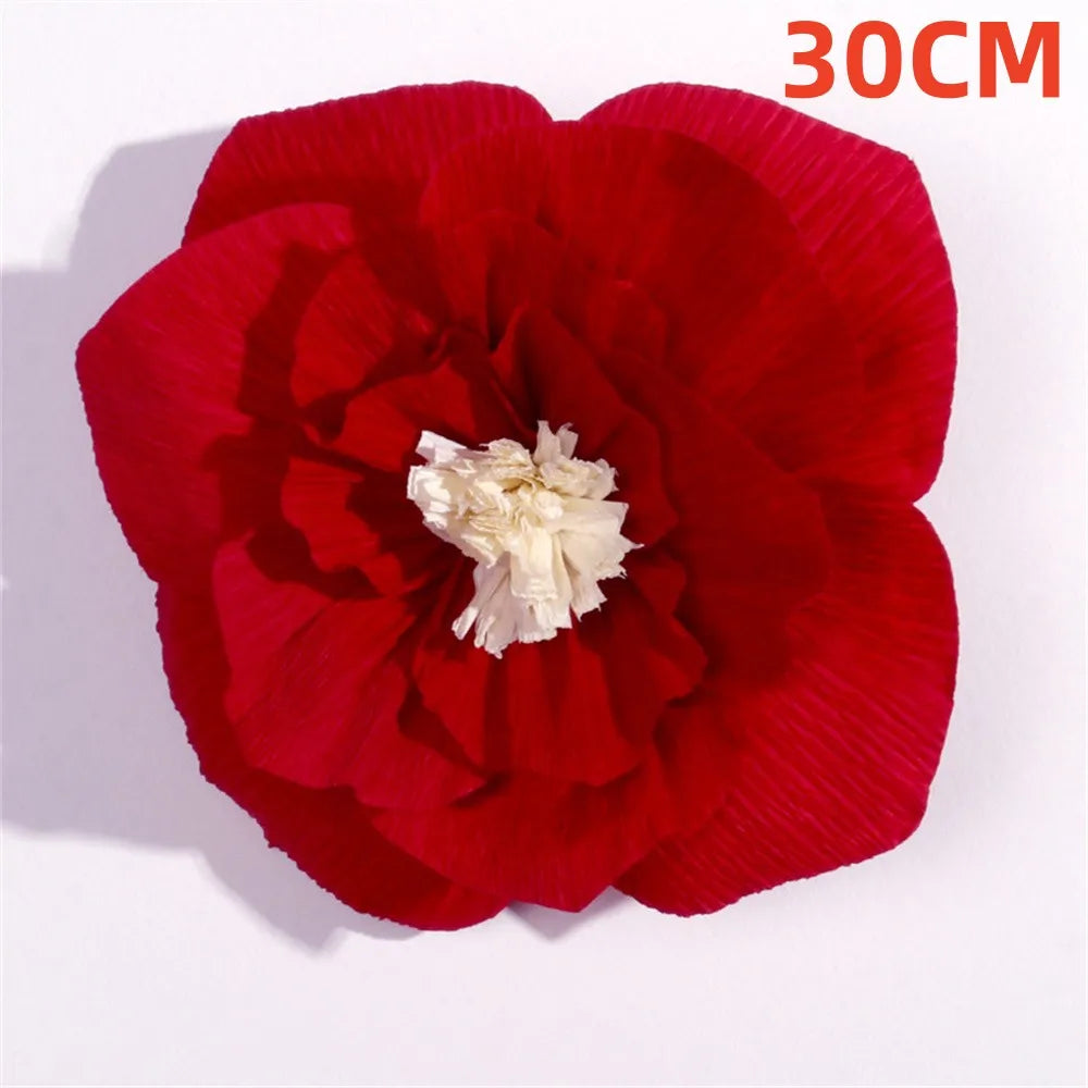 décoration de fête grande fleur en papier rouge pour événements festifs - vue 9 sur 14