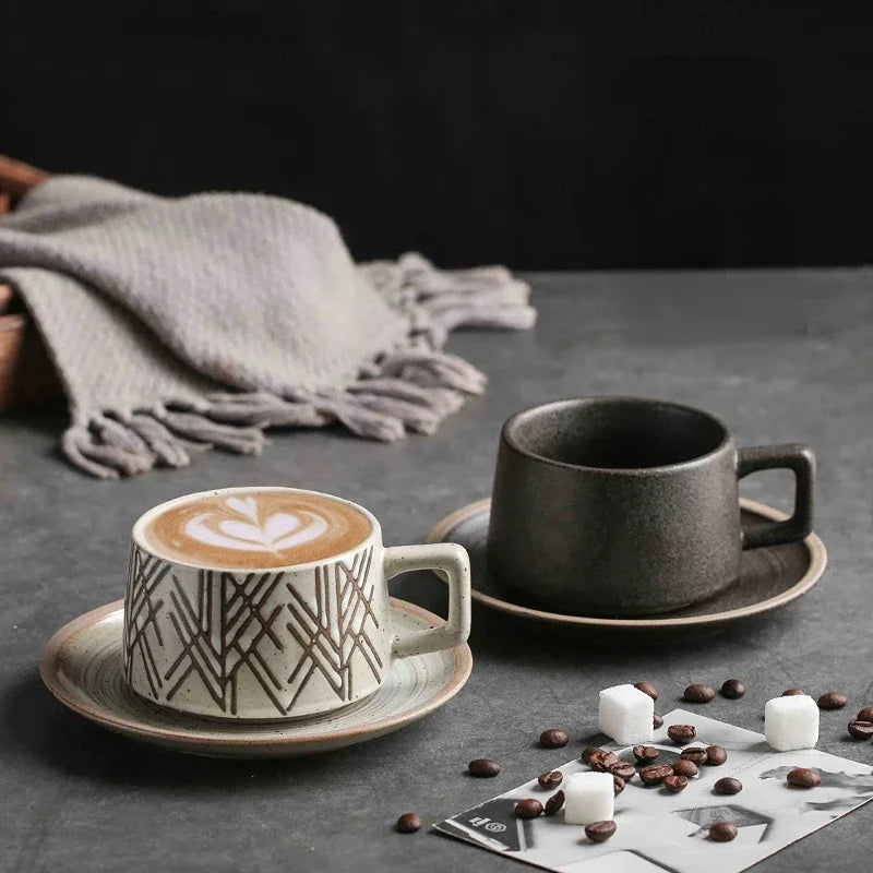 Service a the ceramique retro japonais tasses soucoupes