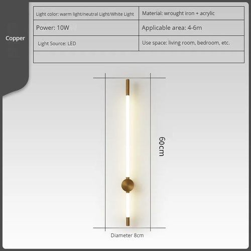 Modern nordic minimalist luxury LED wall light - vue 3 sur 10