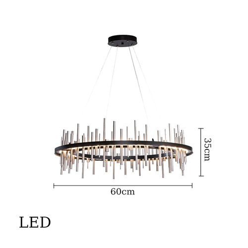 suspension à led en acier inoxydable pour décoration intérieure - vue 12 sur 16