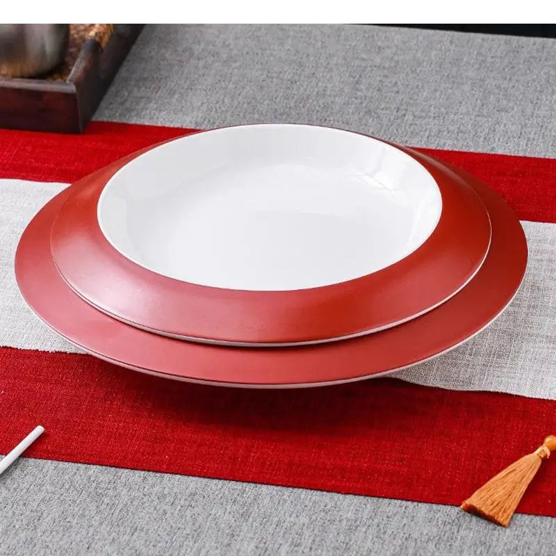 Assiette creuse céramique design minimaliste pour soupe dessert - vue 5 sur 7