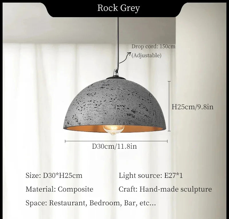 Modern minimalist wabi-sabi decorative pendant light for interiors - vue 10 sur 11