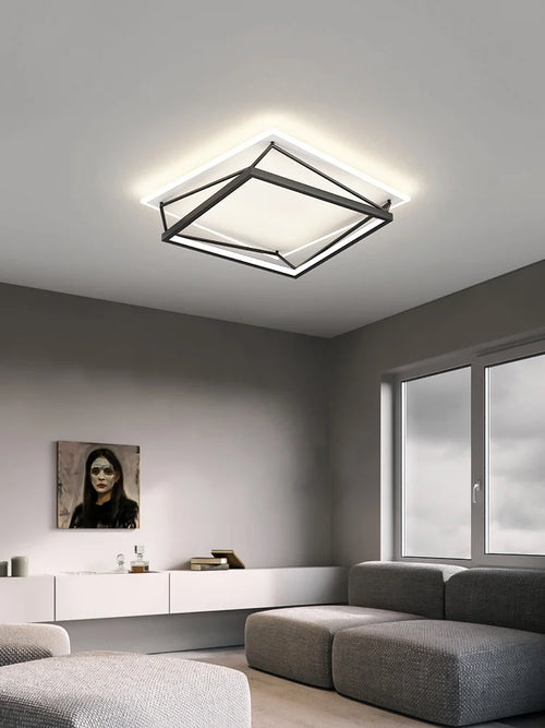 Minimalist nordic geometric LED ceiling light - vue 2 sur 9