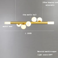 lustre de bar long et luxueux en marbre véritable post-moderne