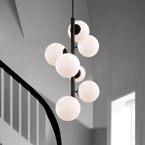 Minimalist Nordic decorative iron and glass ceiling light - vue 2 sur 7