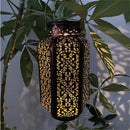 lanterne solaire rétro avec motif creux pour extérieur et décoration