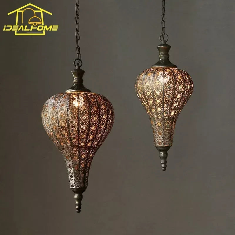 suspension vintage exotique en forme de cage à oiseaux - vue 5 sur 7