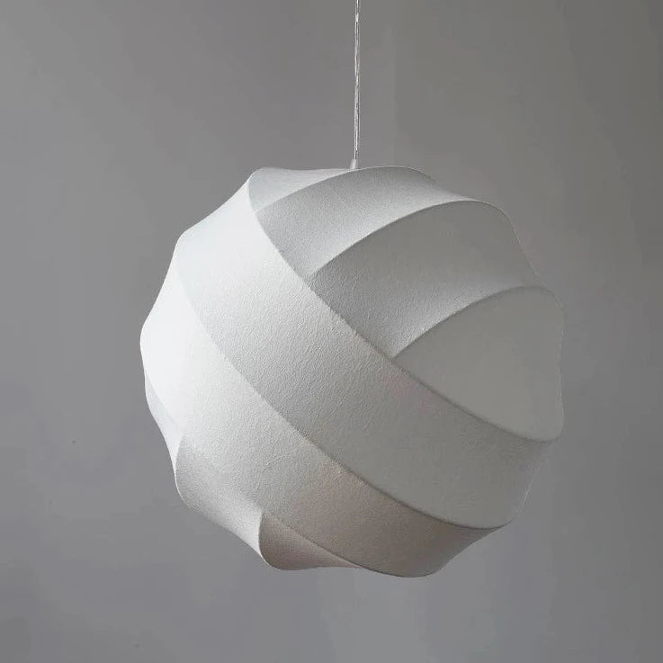 Lustre boule design en tissu style soie fait à la main - vue 3 sur 6