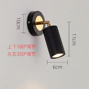 Modern rotating wall light with decorative LED spotlight