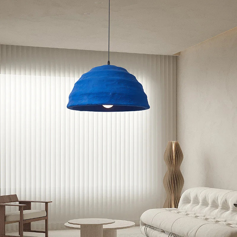 Klein bleu Suspension bol 49 CM Table à manger enfants chambre chevet Suspension Wabi Sabi maison séjour Suspension éclairage - vue 5 sur 7