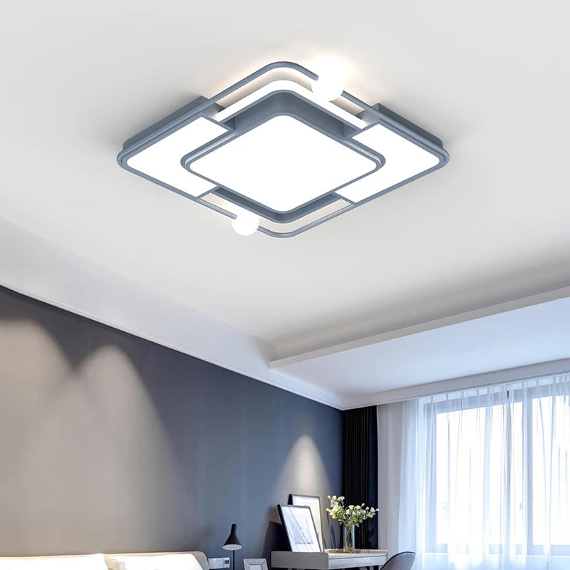 plafonnier led encastré carré moderne simple créatif - vue 5 sur 12