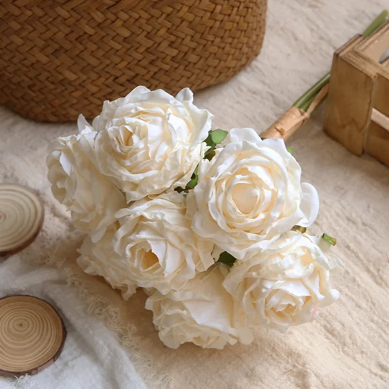bouquet de roses artificielles pour décoration et photographie - vue 12 sur 13
