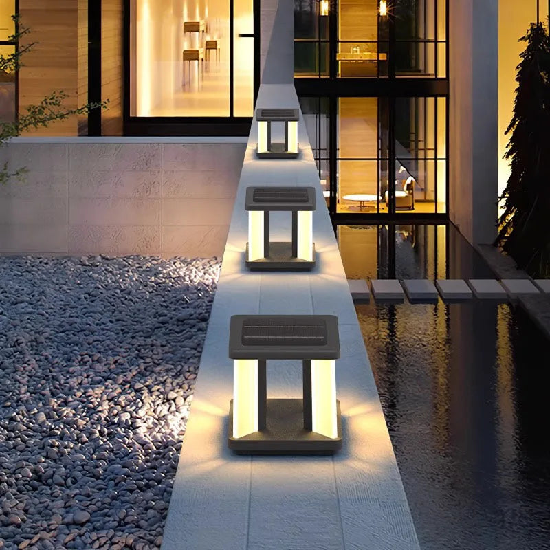lampe de jardin solaire carrée pour extérieur décoratif - vue 4 sur 8