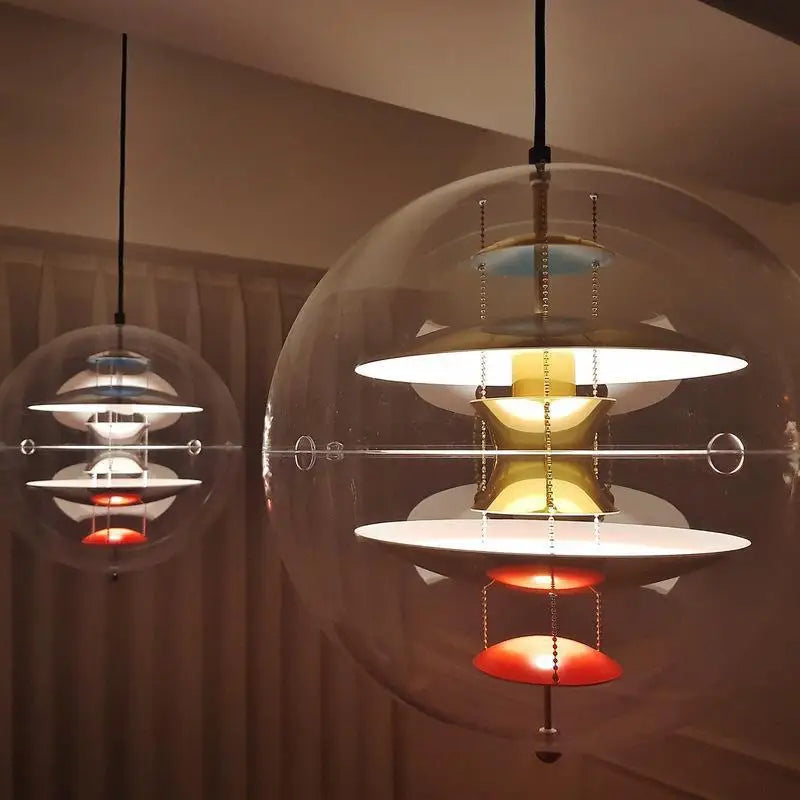 lustre moderne acrylique led danois art planète suspension - vue 7 sur 9