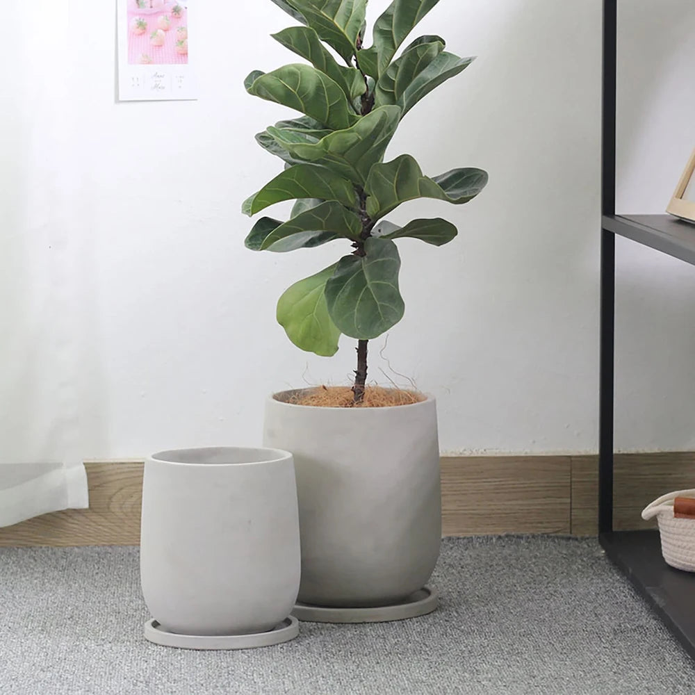 Creative Nordic simple Flowerpot Concrete Silicone Mold green plant Gardening Cement    round flowerpot  silicone mold - vue 3 sur 9